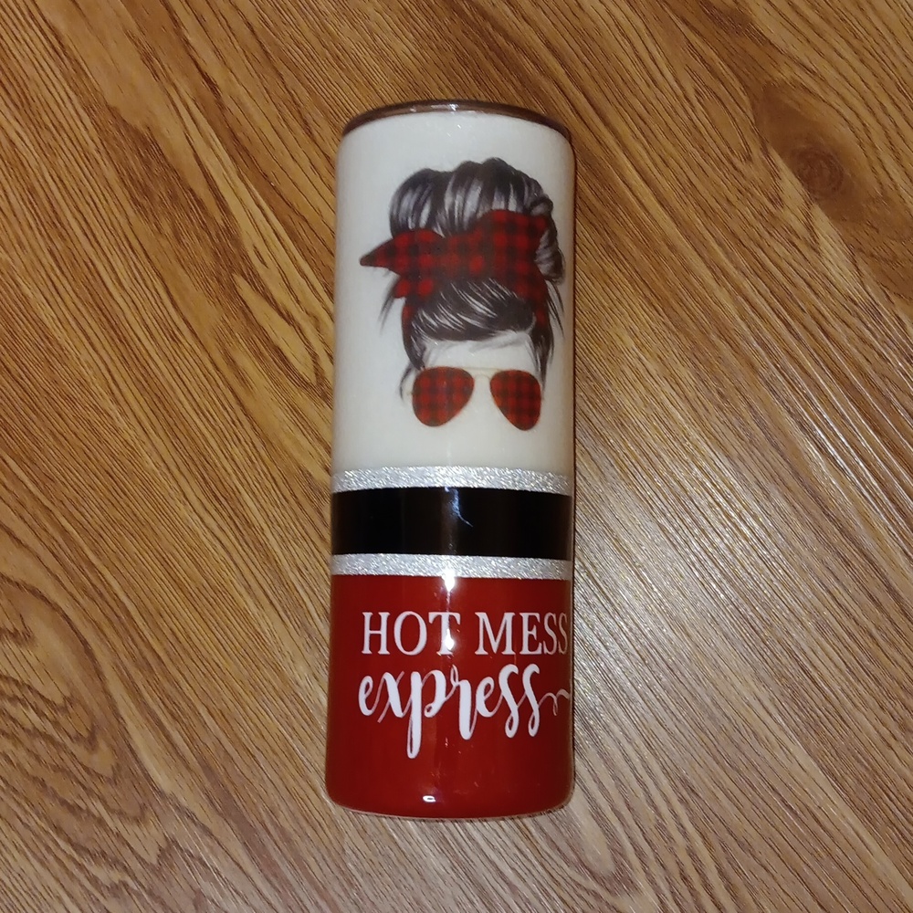 Tumbler Hot Mess Express Red White And Black
